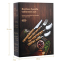 Conjuto Talheres Bambu 24 Peças